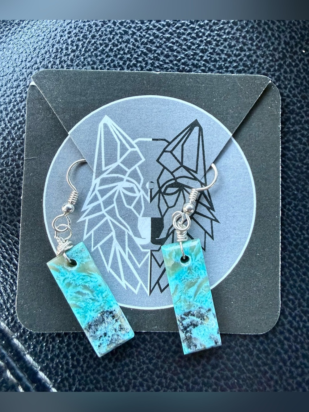 NWT - Pressed Rectangular Kingman Dangle Earrings